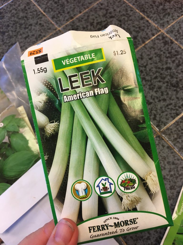 leeks seed packet - front