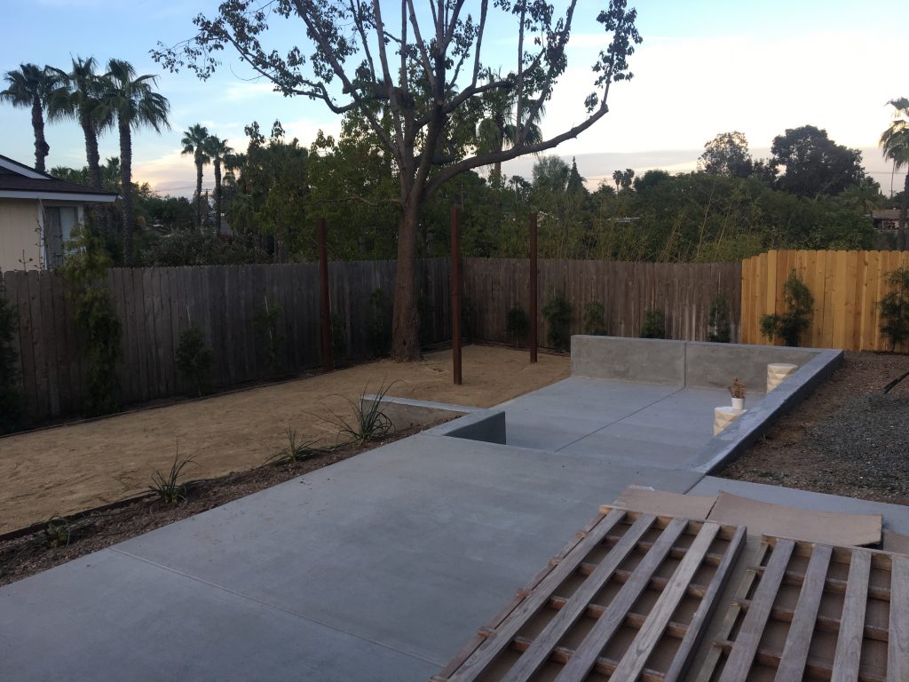 Backyard iwith concrete patio and Decomposed Granite